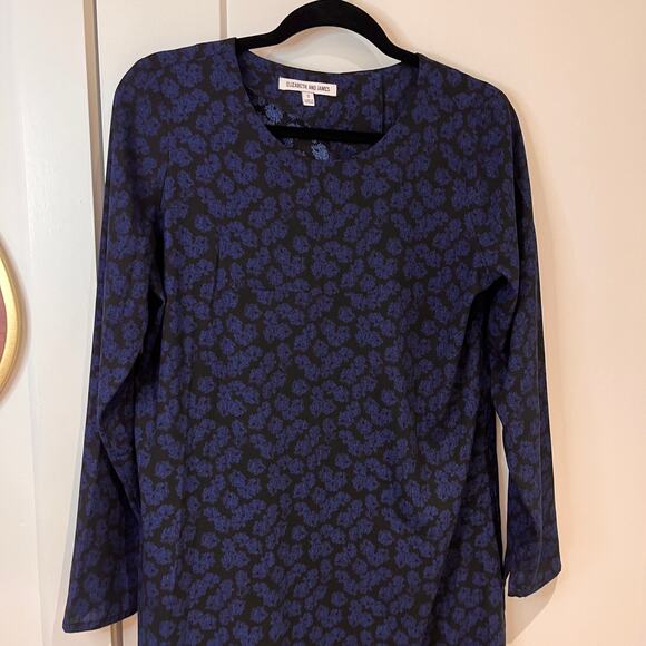 Elizabeth And James Blue Black Floral Long Sleeves Maxi Dress Size Small - Picture 8 of 13